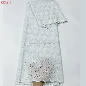 XX01 2024 <span class=keywords><strong>coton</strong></span> suisse haute qualité dentelle sèche cristal <span class=keywords><strong>coupon</strong></span> africain dentelle <span class=keywords><strong>tissu</strong></span> mariage robe de mariée pour la fête - Product Image 3