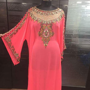 Kaftan marocain, magnifique kaftan coloré, kaftan traditionnel musulman, travail de perles de pierre, travail manuel, kaftan marocain, nouveau design 2022 - Product Image 1