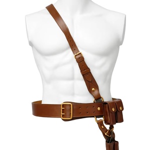 Ceinture en cuir véritable marron, bandoulière réglable, confortable, accessoire de tenue formelle pour événements et fonctions - Product Image 1