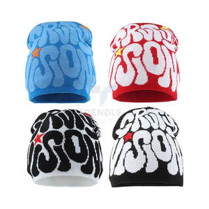 Bonnet en laine mélangée avec lettres personnalisées, bonnet tricoté, bonnet d'hiver chaud, élégant, doux, extensible, confortable, couvre-chef pour le froid, pour femmes - Product Image 1