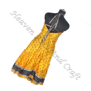 Acheter Summer Beach Wear Indian Sari Robe longue en soie Robe de dîner élégante pour dames élégante Style long pour les filles Prix de gros - Product Image 4