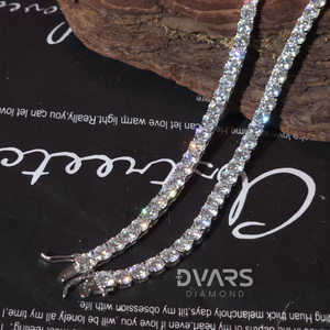 Collar de Tenis de Lujo Unisex con Moissanita VVS de 4 mm, Plata 925, Chapado en Oro de 18K, Cadena de Eslabones, Pasa el Test de Diamantes, Regalo - Product Image 3