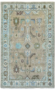 Alfombras turcas Oushak anudadas a mano, juego de alfombras marrones para sala de estar, hechas de algodón duradero y lana para hacer ejercicio y acampar - Product Image 2