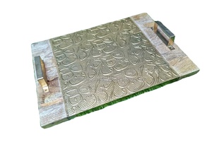 Plateau à dessert en nacre en bois de luxe classique avec cuillères de service durables pour la calligraphie arabe pour les événements de l'Aïd et du mariage - Product Image 6