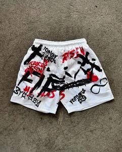 Short en maille personnalisé 100% Polyester Street Wear Vente à chaud Fabricant de shorts de basket-ball en maille de conception personnalisée pour hommes - Product Image 2