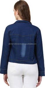 Chaqueta vaquera extragrande de Invierno para mujer, decoración bordada, viscosa, estampado personalizado, chaquetas calentadas, chaqueta universitaria al por mayor para mujer - Product Image 5