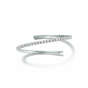 Brazalete Flexible de Lujo para Mujer en Oro de 14K y Diamantes Naturales - Product Image 1