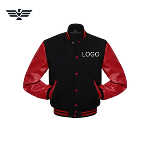 Người Đàn Ông Của Tùy Chỉnh Len Thêu Giản Dị Varsity Áo Khoác Đứng Cổ Áo Phía Trước Logo Mùa Đông Trống Tay Áo Thiết Kế Tráng Chế Biến - Product Image 2