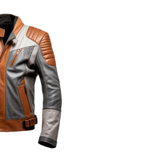 Veste de motard en cuir véritable avec un look classique et une finition durable, en cuir de vache vintage ciré - Product Image 3