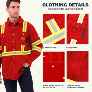 Camisas de Trabajo Resistentes al Fuego y al Calor para Hombre, Personalizadas al por Mayor, Impermeables, Resistentes al Fuego, Transpirables, 250-400C - Product Image 2