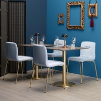 Chaise de salle à manger rembourrée avec structure en métal peint, pour restaurant, café, bar, hôtel