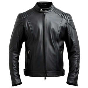 Chaqueta de cuero para hombre 2026, estilo motero, con cuello alto y cremallera, impermeable y transpirable, con cierre de cremallera, talla grande. - Product Image 1