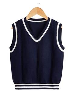 Pull d'uniforme scolaire confortable en mélange de coton, tissu doux et respirant, fournisseur de tricots - Product Image 1