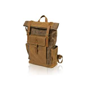 9120 <b>Canvas</b> Leather Retro Backpack Brown - Product Image 3
