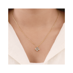 Collar con Colgante de Diamante de Cuatro Pétalos, Joyería Elegante para Mujer, Gran Venta - Product Image 6