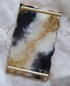 BANDEJA DE SERVICIO EPOXI DE RESINA PERSONALIZABLE CON ESTILO CALIENTE Diseño rectangular para el hogar Restaurante Hotel Bandeja de resina - Product Image 2