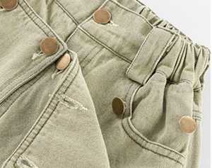 Nuevo traje de mezclilla doble de algodón 100% Chic para niñas transpirable con decoración de botones para invierno otoño verano primavera - Product Image 4