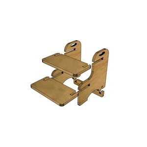 Tabouret d'escalier en bois brun antidérapant éducatif Montessori Edcoy pour enfants et bébés, salle de bain, toilettes, évier, rehausseur d'escalier - Product Image 2