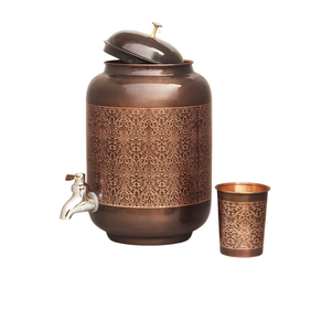 Pot à eau en cuivre Produit antique Produit fait à la main de grande taille Pot à eau en cuivre Verres Pot en cuivre - Product Image 6