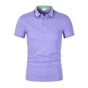 Polo de sport en coton uni pour homme High Street Style Cotton Breathable Short Sleeve Top Quality Design Men Polo Shirts 220g - Product Image 2