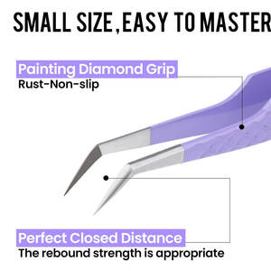 Pinzas para pestañas con punta de fibra de acero inoxidable con etiqueta privada y logotipo personalizado Pinzas para pestañas de acero inoxidable de alta calidad - Product Image 4