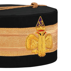 Masonic Regalia Holy bordado mejor calidad hecho a medida poliéster seda bordado gorra masónica - Product Image 4