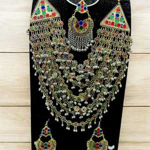 Conjuntos de joyería afgana hechos a mano más vendidos para mujer conjunto de collar de novia largo para boda y fiesta último modelo en línea - Product Image 2