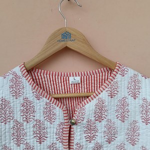 Elegante Chaqueta de algodón acolchado de invierno de TNT, recién llegado, blanco, Otoño, bordado Floral, cuello Suzani, botón corto de Tweed - Product Image 5