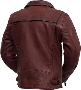 Veste en cuir vintage pour hommes grandes tailles avec doublure en denim, confortable et respirante pour les sports de moto en plein air - Product Image 5