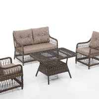 Ensemble de meubles de jardin en rotin de qualité supérieure, moderne, fabriqué en Turquie, avec structure en aluminium miniature