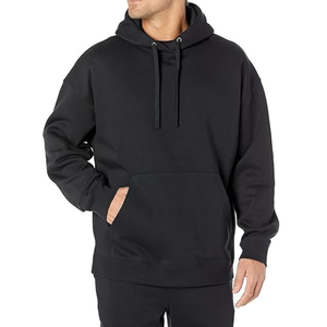 Custom <b>Men's</b> Hoodie Winter Fleece Lined <b>Sweatshirt</b> With Pocket Solid Color Pullover Tops for <b>Mens</b> - Product Image 1