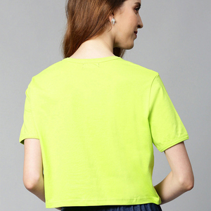 Tops cortos para mujer, camisetas de algodón con logotipo personalizado, moda de verano transpirable, ajustadas, manga corta, proveedor mayorista - Product Image 4