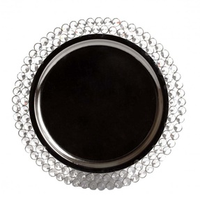 Assiette en cristal en forme de feuille Restaurant & Hôtels Salade Servant en forme de feuille de diamant perlé Assiette de service pour pièce maîtresse - Product Image 5