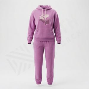 Conjunto Deportivo de Invierno para Mujer con Capucha, Talla Personalizada, Alta Calidad, para Correr, Gimnasio, Fitness, 100% Algodón, Diseño 2 en 1 - Product Image 1