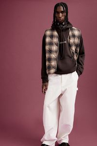 Men's Top Selling Relaxed Fit Printed Drawstring Hoodie Cotton Blend Dark <b>Brown</b> Dropped Shoulder Kangaroo Pockets Sweatshirts - Product Image 6