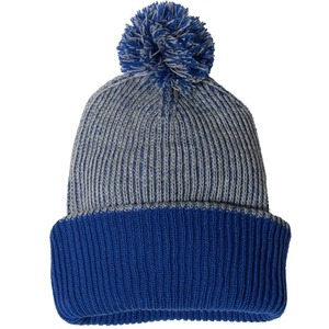 Meilleur design, bonnets personnalisés avec pompon, vente en gros, bonnet en tricot jacquard avec logo personnalisé, adulte, 100% bonnets pour unisexe - Product Image 1