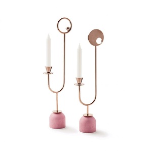 Bougeoir Bougeoir en métal pour l'éclairage et la décoration de la maison Ensemble Bougeoir décoratif élégant finition antique - Product Image 3