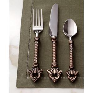 Ensemble de couverts en acier inoxydable et laiton miroir de qualité supérieure ustensiles de cuisine élégants cuillère fourchette couverts ensemble de dessus de table bon prix - Product Image 1