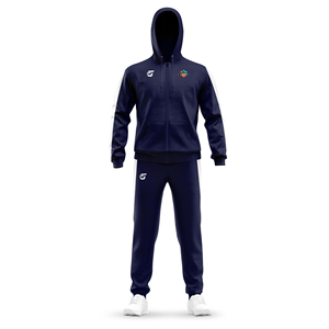 Conjunto Deportivo de 2 Piezas para Hombre, con Capucha, Estampado Sólido, Personalizado con Logotipo, Traje de Entrenamiento de Poliéster para Gimnasio y Fitness - Product Image 1