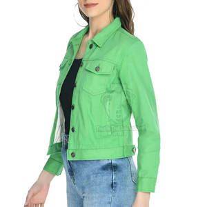 แจ็คเก็ตยีนส์ลำลองสำหรับผู้หญิง สวมใส่สบาย ตกแต่งกระดุม แห้งเร็ว ผ้าฝ้าย 100% สำหรับฤดูหนาว - Product Image 2