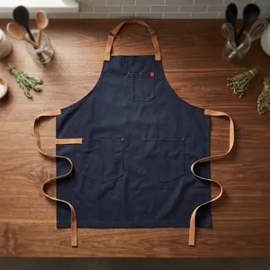 Purple Sleeveless Bib <b>Apron</b> Three Pockets 100% Cotton Canvas Woven Eco-Friendly Classic Style Machine Washable <b>Cooking</b> Daily Use - Product Image 6