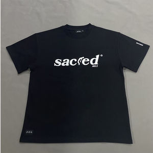 เสื้อยืดวินเทจโอเวอร์ไซส์สำหรับผู้ชายเสื้อยืดผ้าฝ้าย100% ทรงหลวมสีดำพิมพ์ลายแบบกำหนดเองเสื้อยืดแขนสั้นสำหรับผู้ชาย - Product Image 2