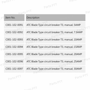 Disyuntores ATC/ATO automotrices PTT T1 15A, reinicio Manual, bajo perfil, interruptores de circuito ATC - Product Image 6