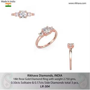 Anillo de diamantes de oro rosa de 18 quilates Premium de gran oferta de la India para accesorios diarios elegantes anillo de diamantes de precio razonable - Product Image 3