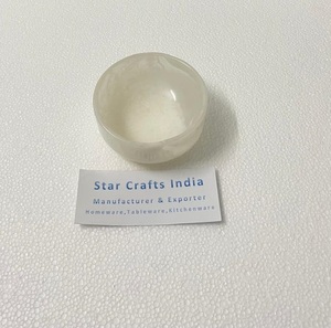 Cuenco de resina y aspecto de mármol Cuenco de resina hecho a mano Cuenco de perlas con esmeralda de resina epoxi - Product Image 6