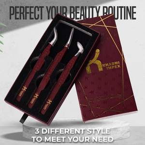 Pinzas para Pestañas KHADMI IMPEX con Punta de Fibra, Rectas y Curvas, para Extensiones de Pestañas con Volumen - Product Image 6
