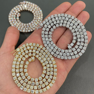 Elegant 16inch 2MM Custom icy Lab Grown CVD <b>Diamonds</b> 925 Sterling <b>Silver</b> Box Bling Tennis Chain <b>Necklace</b> Perfect Gift Ready Ship - Product Image 3