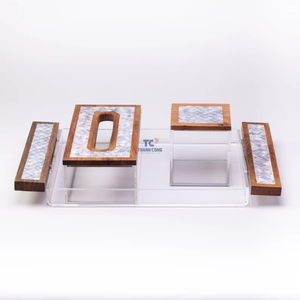 Bandeja de pañuelos con perlas hechas a mano, caja de té - Product Image 1