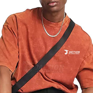 Léger séchage rapide 100% coton hommes imprimé lavage à l'acide T-Shirts vêtements de mode bas prix coupe ample T-Shirts pour hommes - Product Image 5
