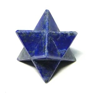Lapis Lazuli 8 Point Merkaba Star Pendulum Hand Carved Protection Meditation Gemstone Sacred Star for Spiritual Energy Therapy
